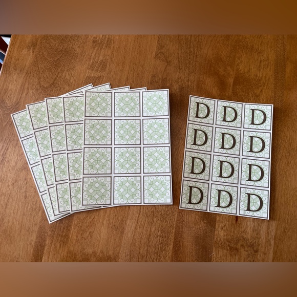 Formal invitation kit. Cream stationery / brown ribbon & monogram tags. 50 sets. - Picture 6 of 9